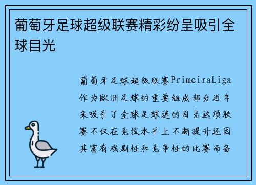 葡萄牙足球超级联赛精彩纷呈吸引全球目光